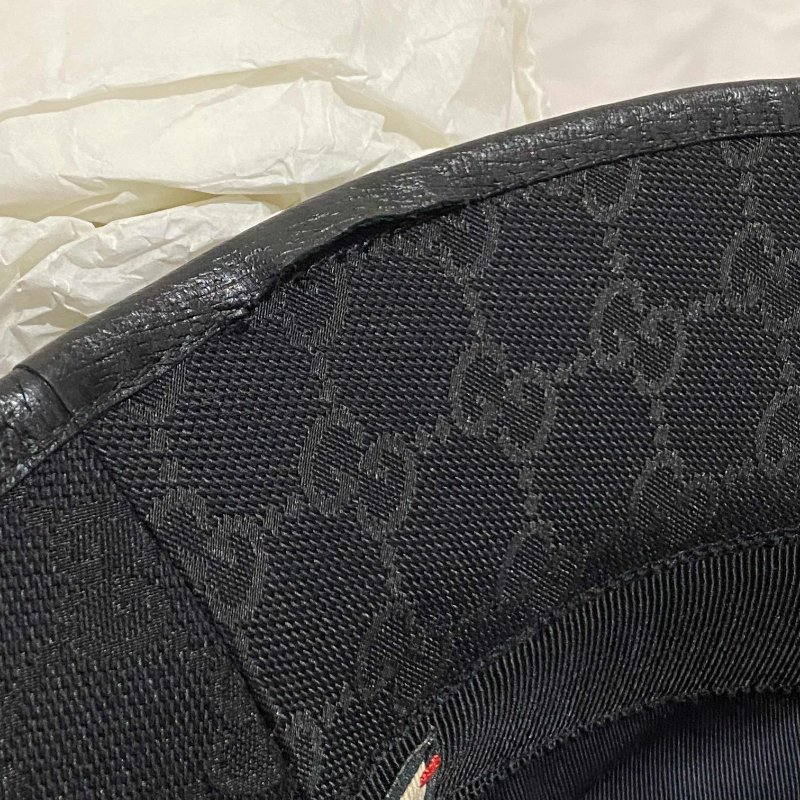 GUCCI 古馳雙G LOGO帆布漁夫帽 黑老花 老花帆布 漁夫帽 水桶帽 老帽 帽子 草帽 遮陽帽 帆布帽 戶外帽-13