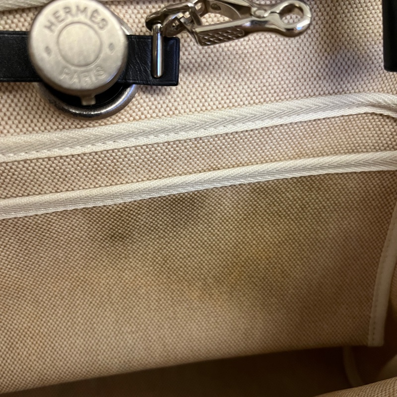 Hermès Herbag31 Vintage E刻 可替換黑米雙色包-14