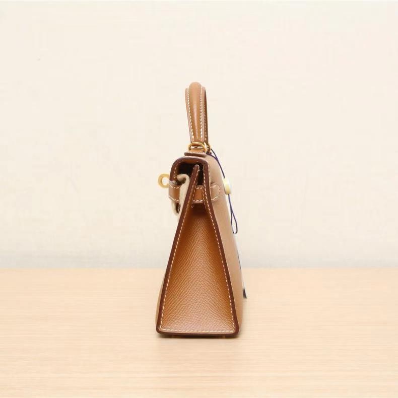 HERMES(愛馬仕) Mini Kelly 二代 19cm 37金棕色 Epsom皮 D刻 金扣-2