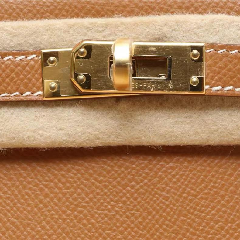 HERMES(愛馬仕) Mini Kelly 二代 19cm 37金棕色 Epsom皮 D刻 金扣-4