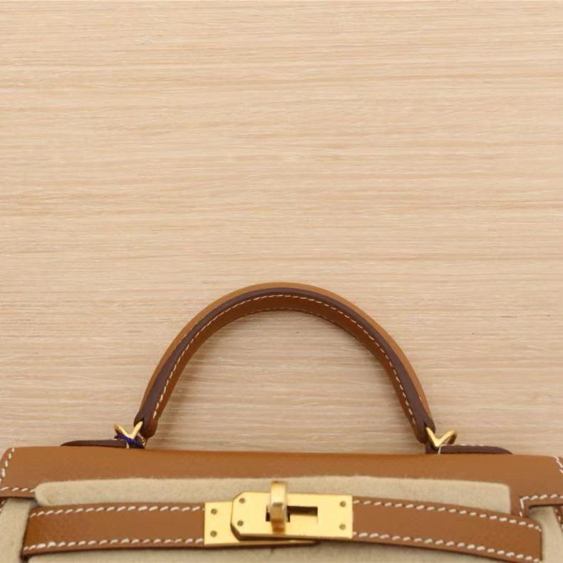 HERMES(愛馬仕) Mini Kelly 二代 19cm 37金棕色 Epsom皮 D刻 金扣-5