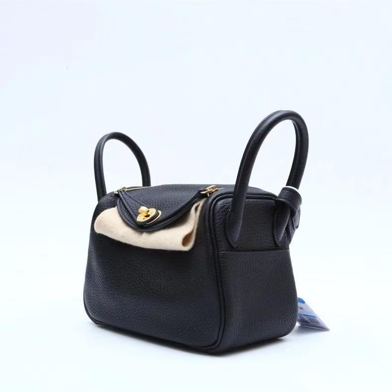 HERMES(愛馬仕) Lindy Mini 89黑色 TC皮 Z刻 金扣-2