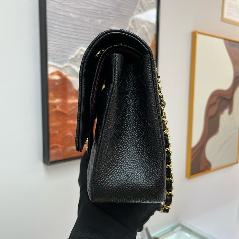 Chanel 經典黑金CF 中size 25cm 荔枝皮🖤-1