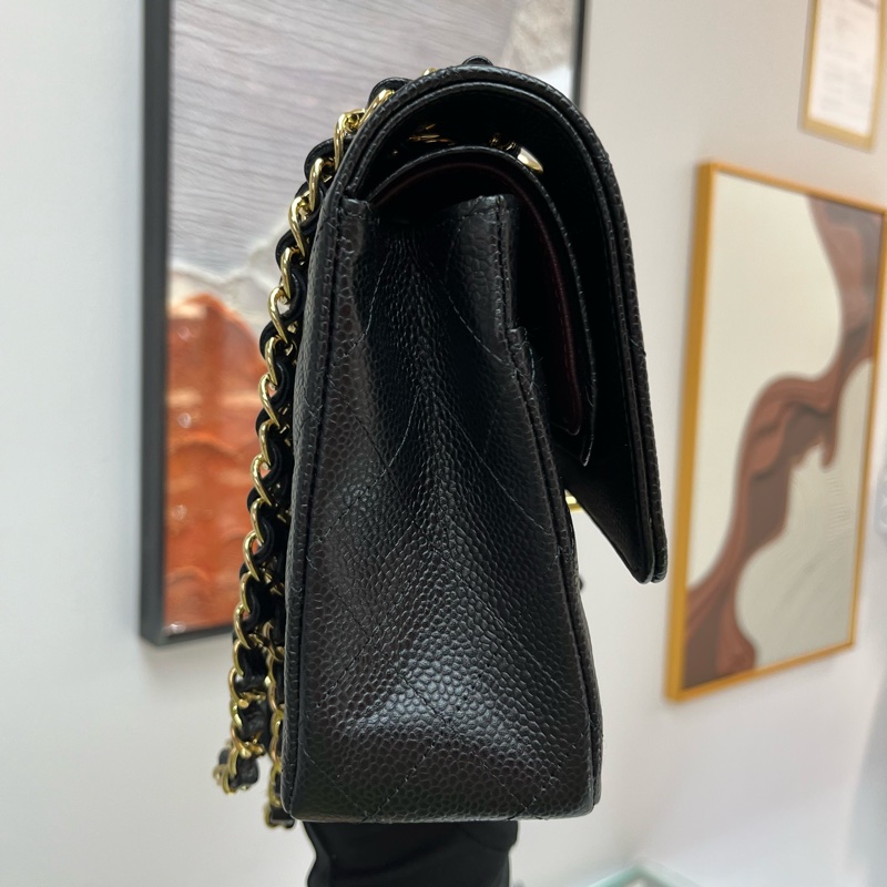 Chanel 經典黑金CF 中size 25cm 荔枝皮🖤-2