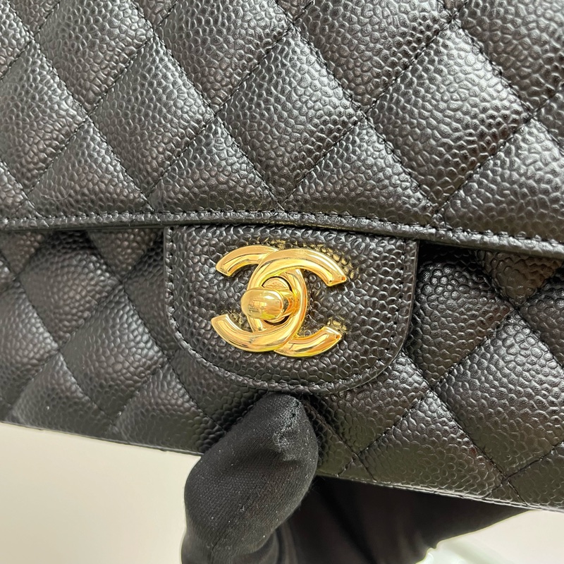 Chanel 經典黑金CF 中size 25cm 荔枝皮🖤-3