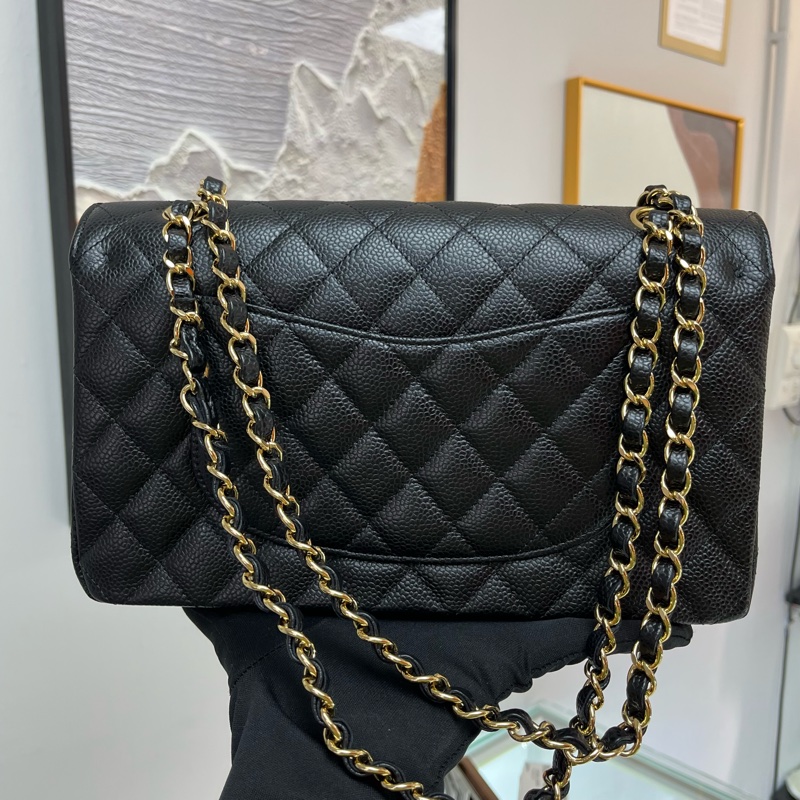 Chanel 經典黑金CF 中size 25cm 荔枝皮🖤-4