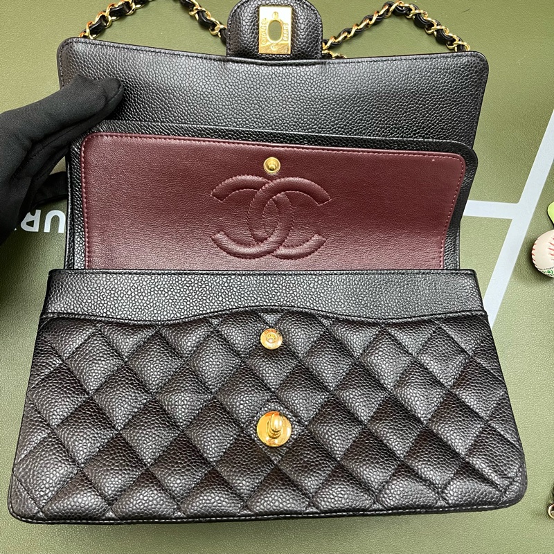 Chanel 經典黑金CF 中size 25cm 荔枝皮🖤-7