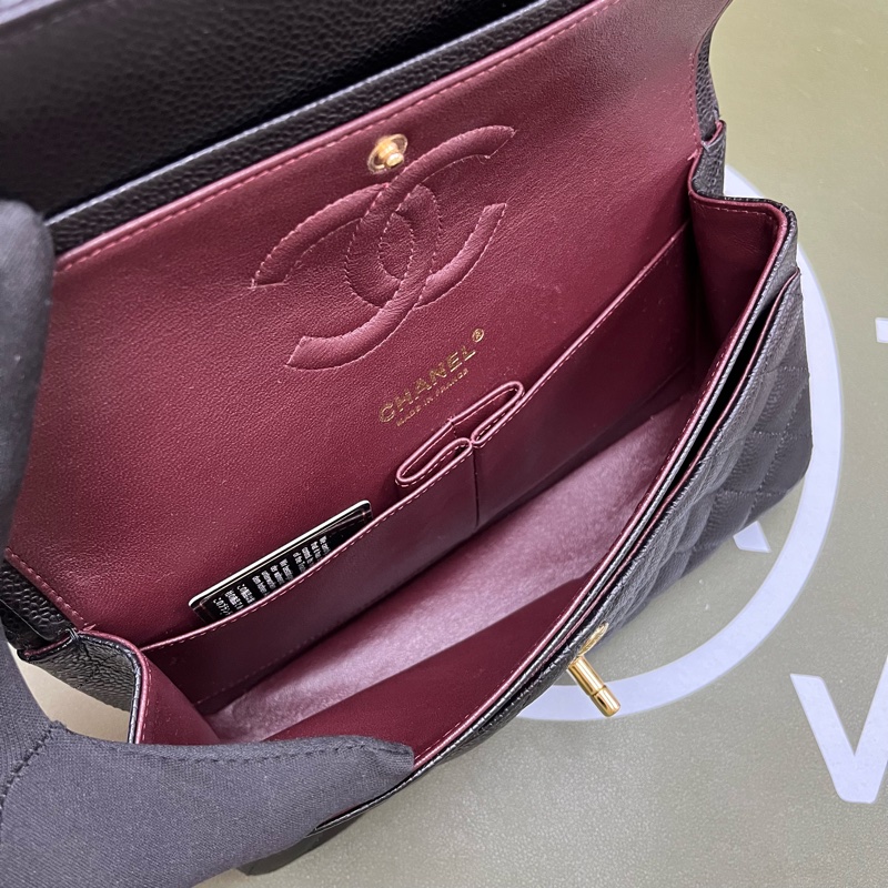 Chanel 經典黑金CF 中size 25cm 荔枝皮🖤-8