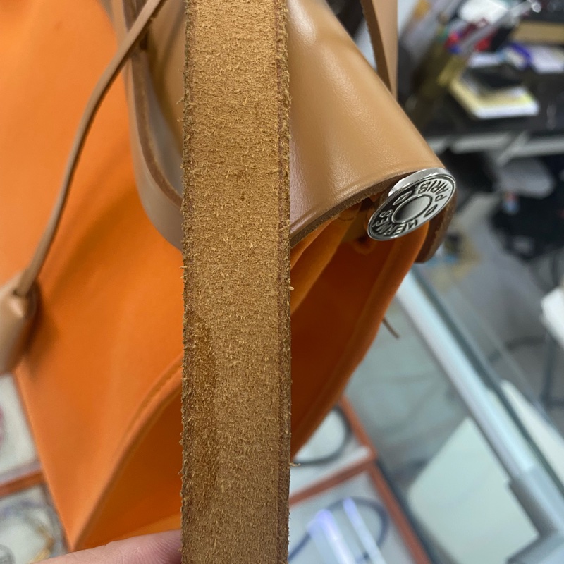 Hermes 愛馬仕 Herbag 31 橙色/焦糖色牛皮-29