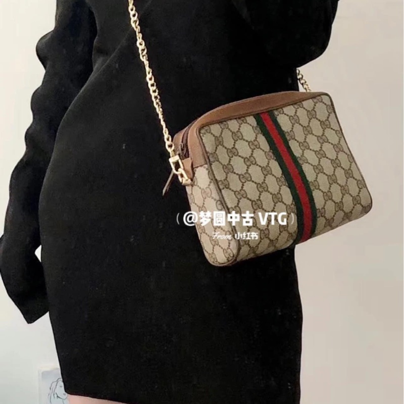 衝評價降價出Gucci 經典GG老花紅綠條紋包-0