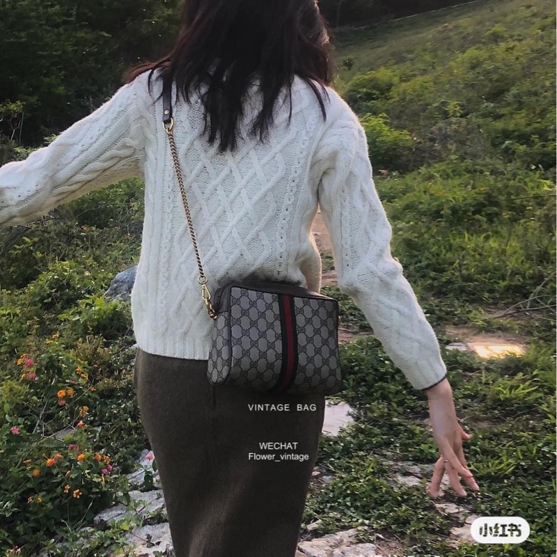 衝評價降價出Gucci 經典GG老花紅綠條紋包-3