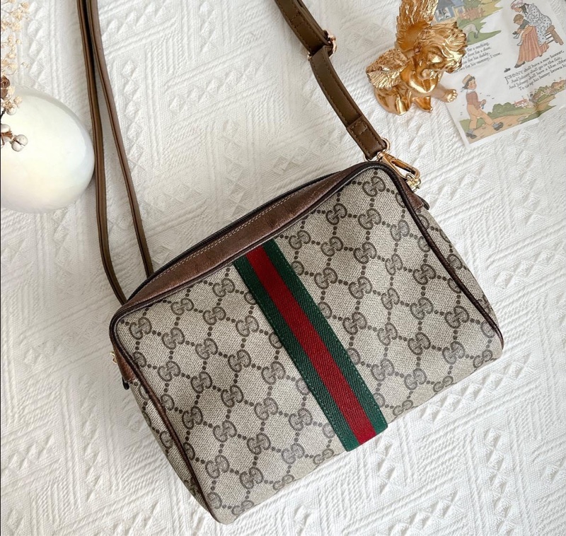 衝評價降價出Gucci 經典GG老花紅綠條紋包-6