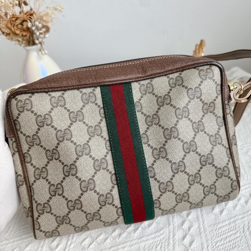 衝評價降價出Gucci 經典GG老花紅綠條紋包-8