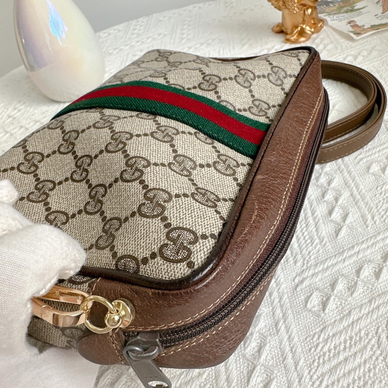 衝評價降價出Gucci 經典GG老花紅綠條紋包-16