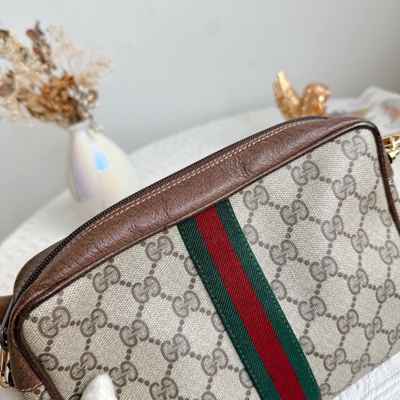 衝評價降價出Gucci 經典GG老花紅綠條紋包-19