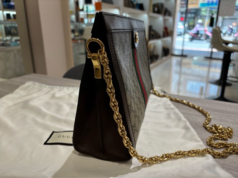 Gucci Ophidia GG Supreme Medium Shoulder Bag 米色/烏木色GG紅綠條紋中型肩背包-1