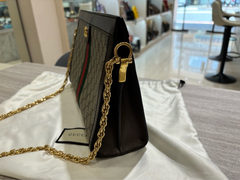 Gucci Ophidia GG Supreme Medium Shoulder Bag 米色/烏木色GG紅綠條紋中型肩背包-2