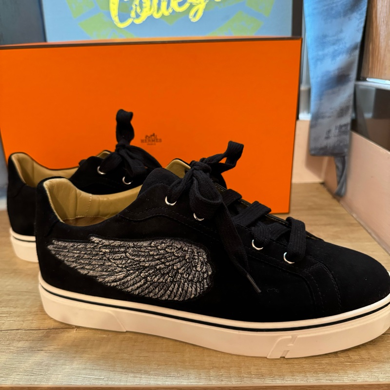 Hermes 絕版翅膀 麂皮 帆布鞋-0