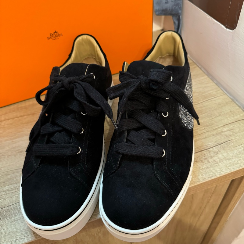 Hermes 絕版翅膀 麂皮 帆布鞋-2