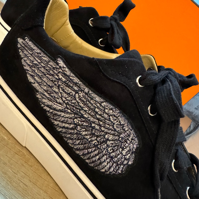 Hermes 絕版翅膀 麂皮 帆布鞋-3