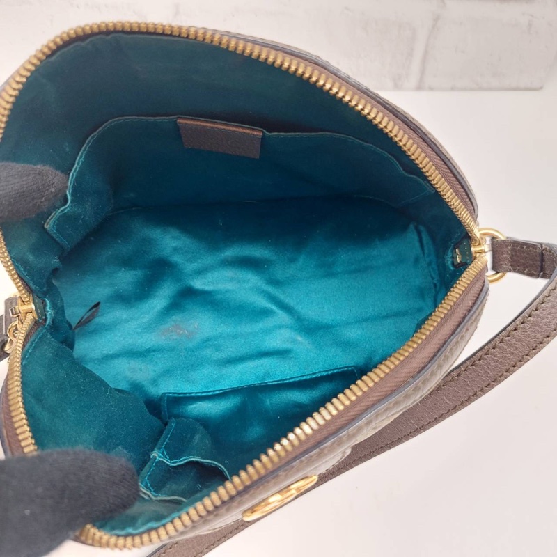GUCCI OPHIDIA GG LOGO 經典綠紅綠織帶斜背貝殼斜側包精品時尚-4