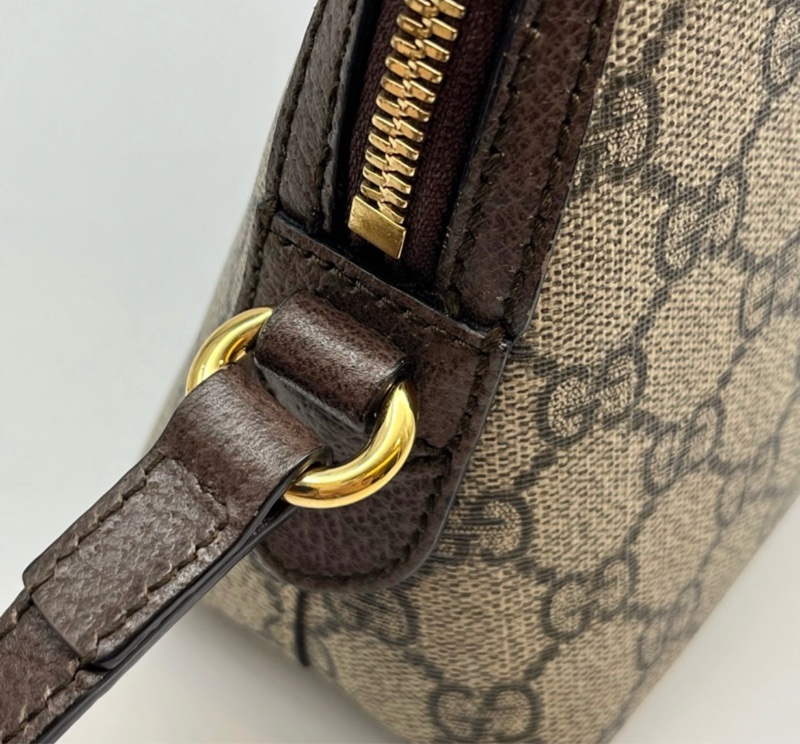 GUCCI OPHIDIA GG LOGO 經典綠紅綠織帶斜背貝殼斜側包精品時尚-21