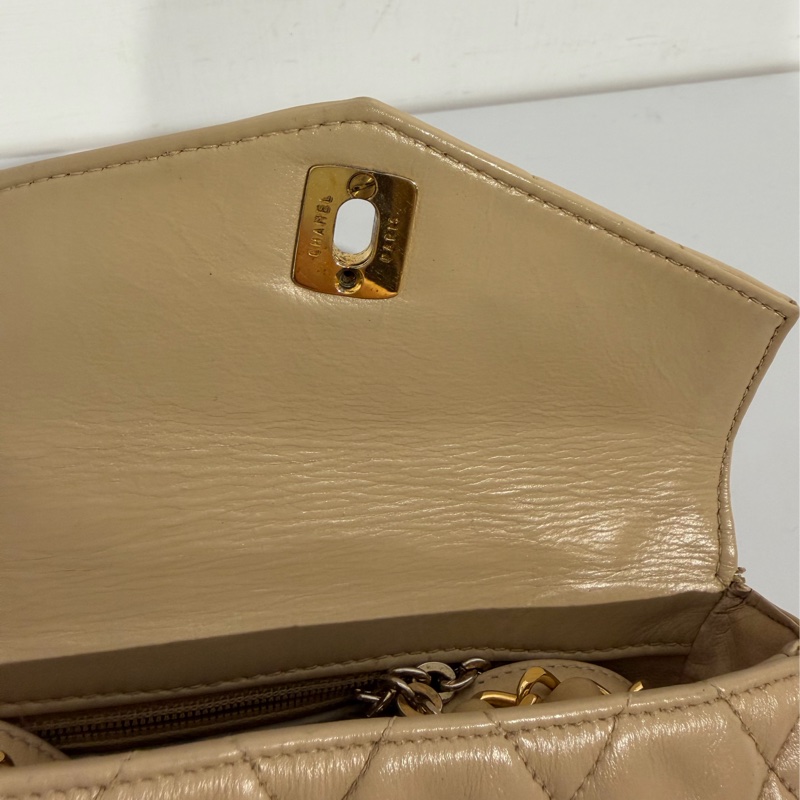 Chanel vintage 腰包 斜背 奶茶色-5