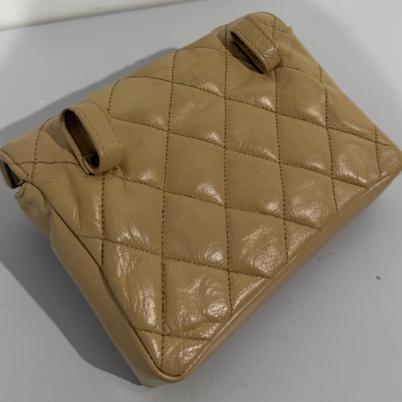 Chanel vintage 腰包 斜背 奶茶色-7