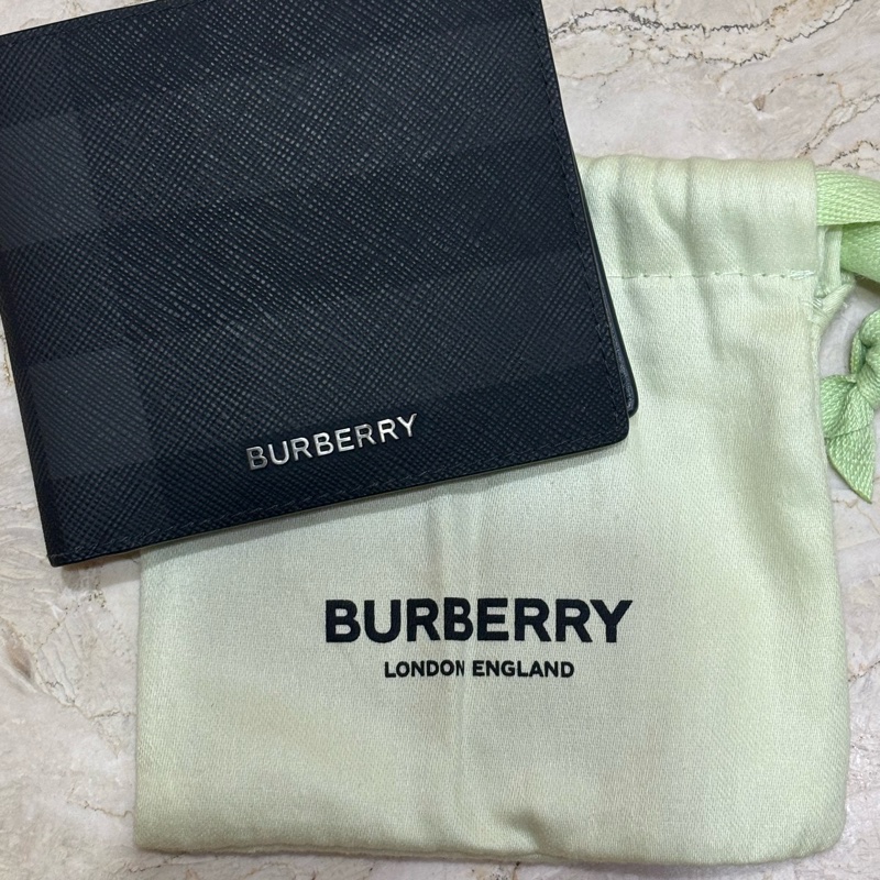 burberry 經典格紋帆布零錢袋對開短夾-4