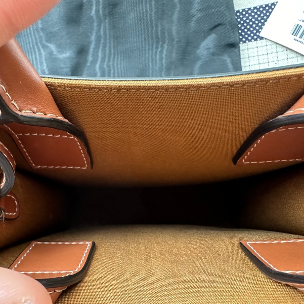 標誌印花及CELINE印花牛皮革迷你型直式CABAS手袋 黃褐色-12