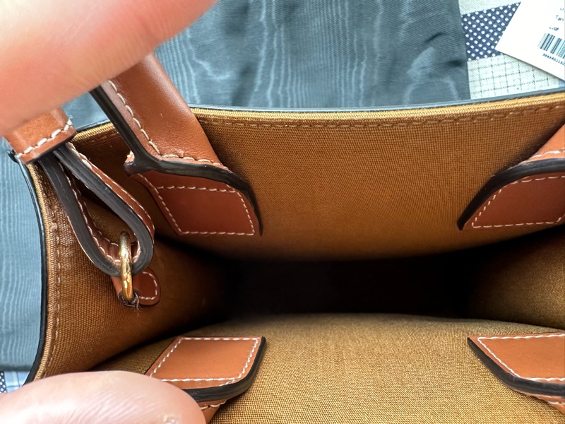 標誌印花及CELINE印花牛皮革迷你型直式CABAS手袋 黃褐色-14