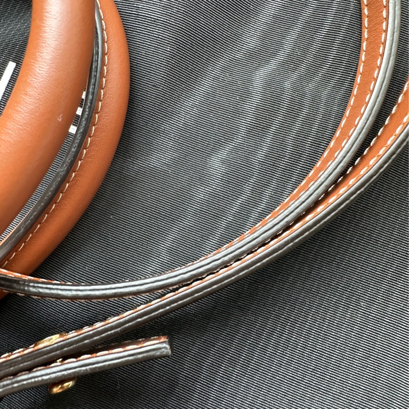 標誌印花及CELINE印花牛皮革迷你型直式CABAS手袋 黃褐色-17