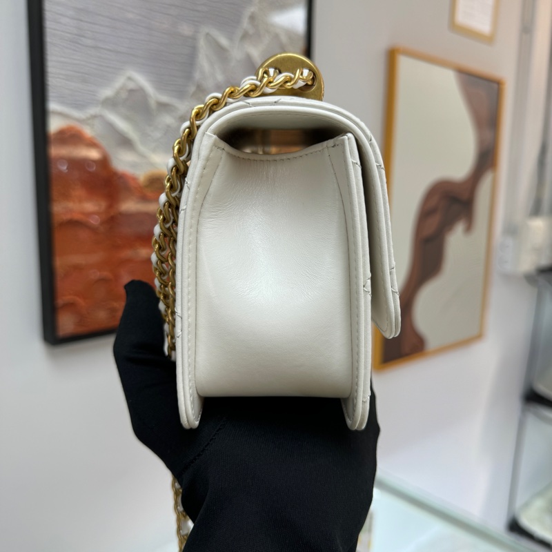 Chanel 白金 seasonal 雙金珠24c 晶片款 19cm 全套有單 單肩斜挎🤍-1