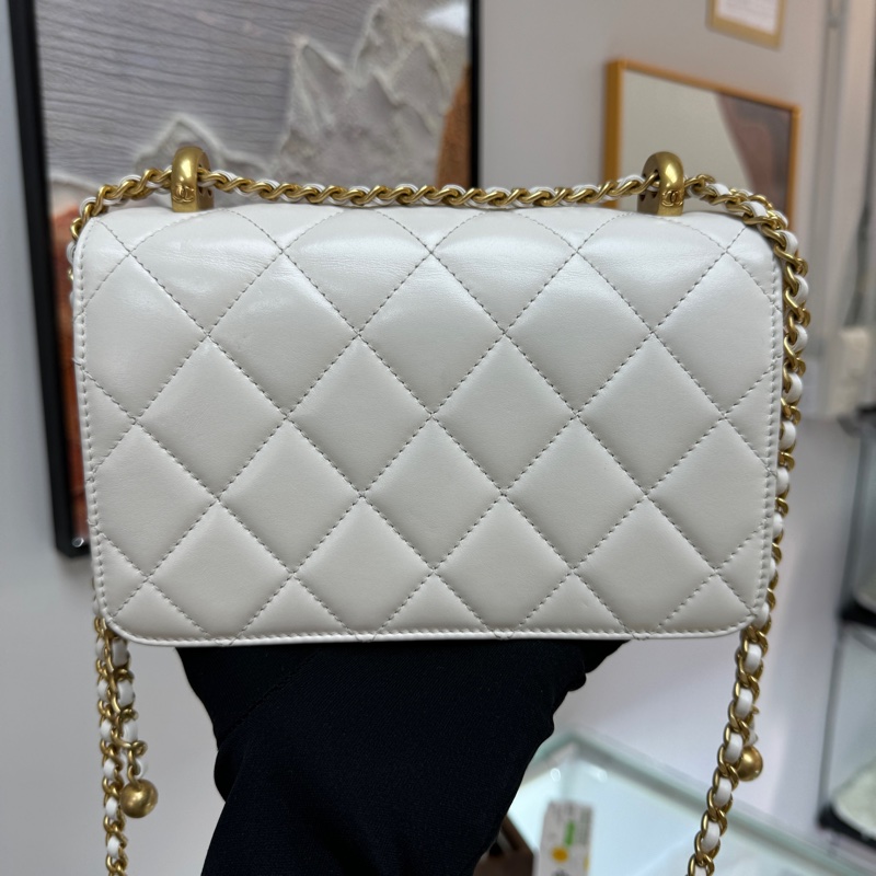 Chanel 白金 seasonal 雙金珠24c 晶片款 19cm 全套有單 單肩斜挎🤍-2