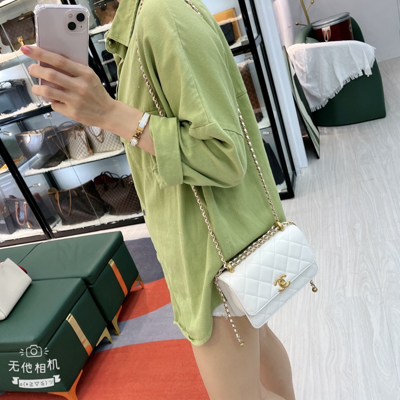Chanel 白金 seasonal 雙金珠24c 晶片款 19cm 全套有單 單肩斜挎🤍-9