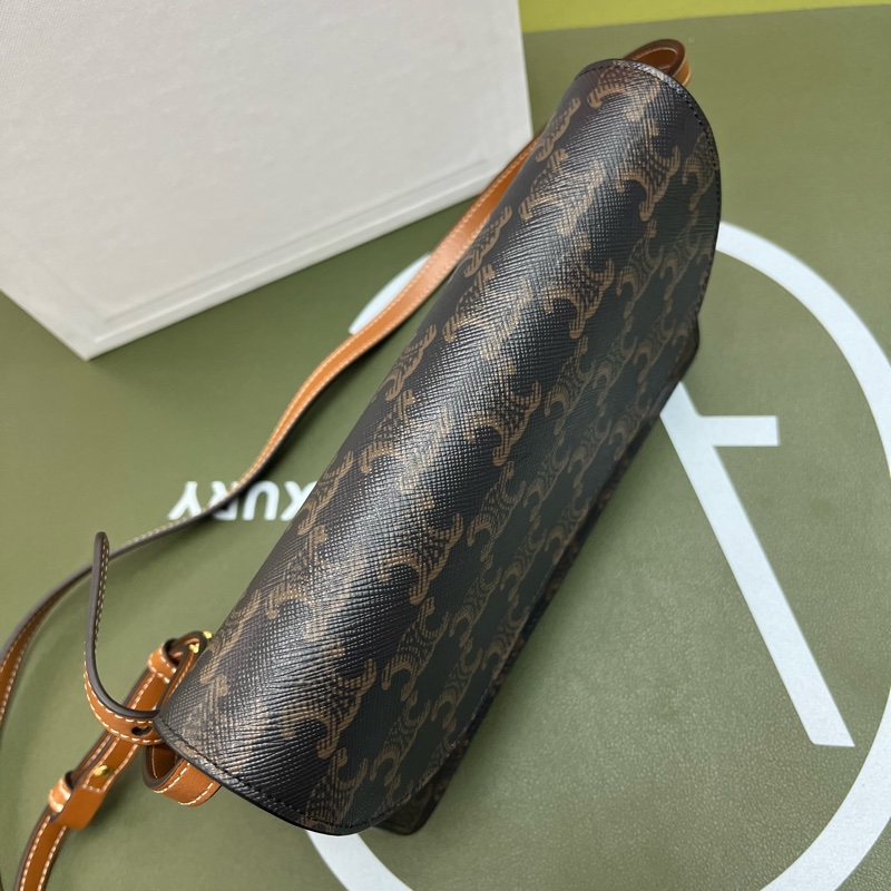 Celine 凱旋門老花 WOC 雙蓋 信封包2022年🤎-4