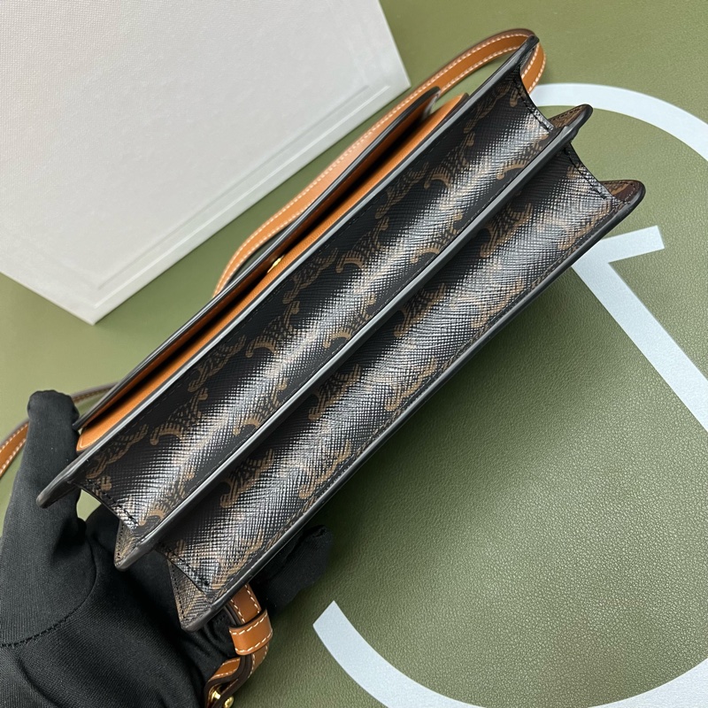 Celine 凱旋門老花 WOC 雙蓋 信封包2022年🤎-5