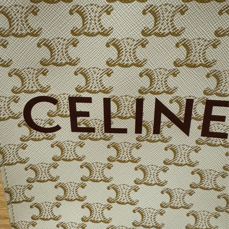 Celine TRIOMPHE帆布迷你型直式CABAS手袋 純白色-2