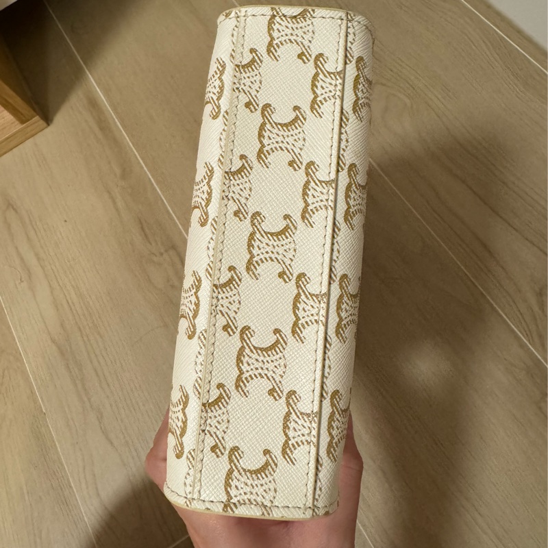 Celine TRIOMPHE帆布迷你型直式CABAS手袋 純白色-8