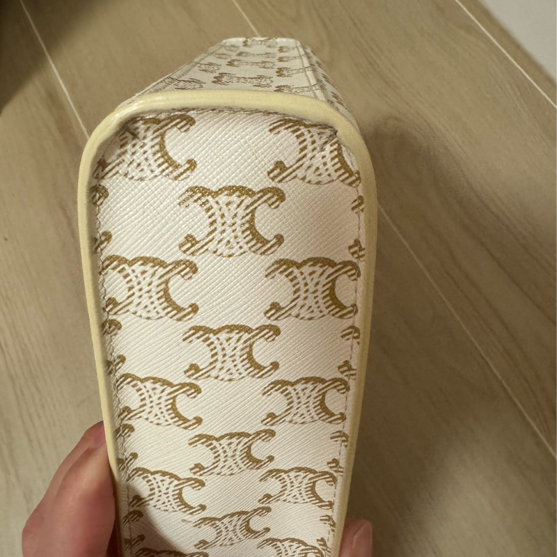 Celine TRIOMPHE帆布迷你型直式CABAS手袋 純白色-10