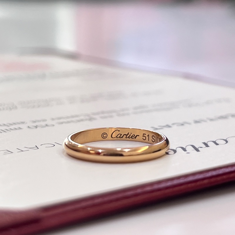 CARTIER 卡地亞1895系列 18K玫瑰金戒指 51碼（誠可議）-0