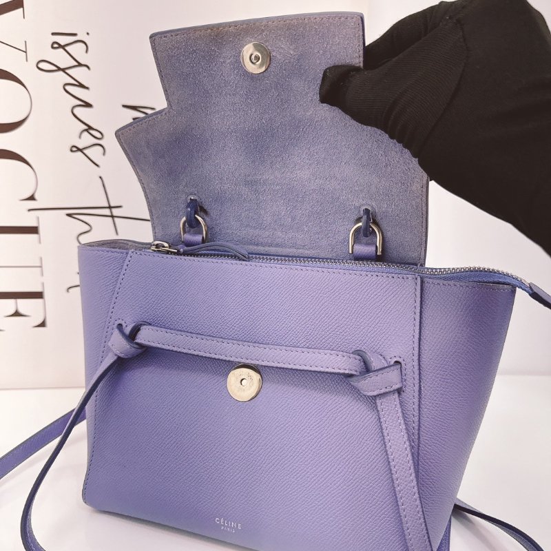 CELINE 粉霧紫NANO BELT 鯰魚包-6