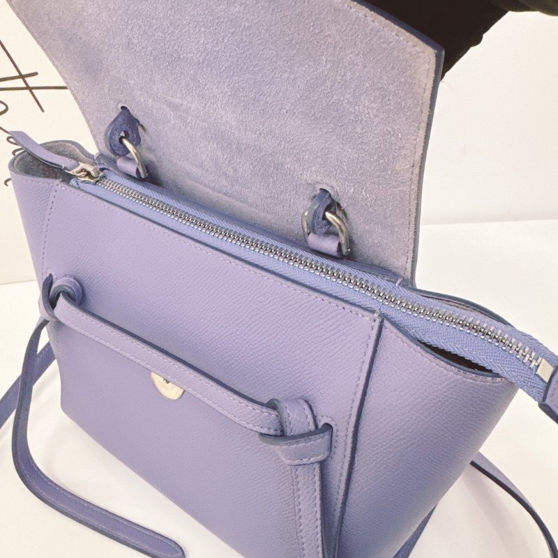 CELINE 粉霧紫NANO BELT 鯰魚包-7