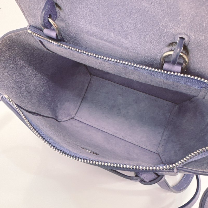 CELINE 粉霧紫NANO BELT 鯰魚包-10