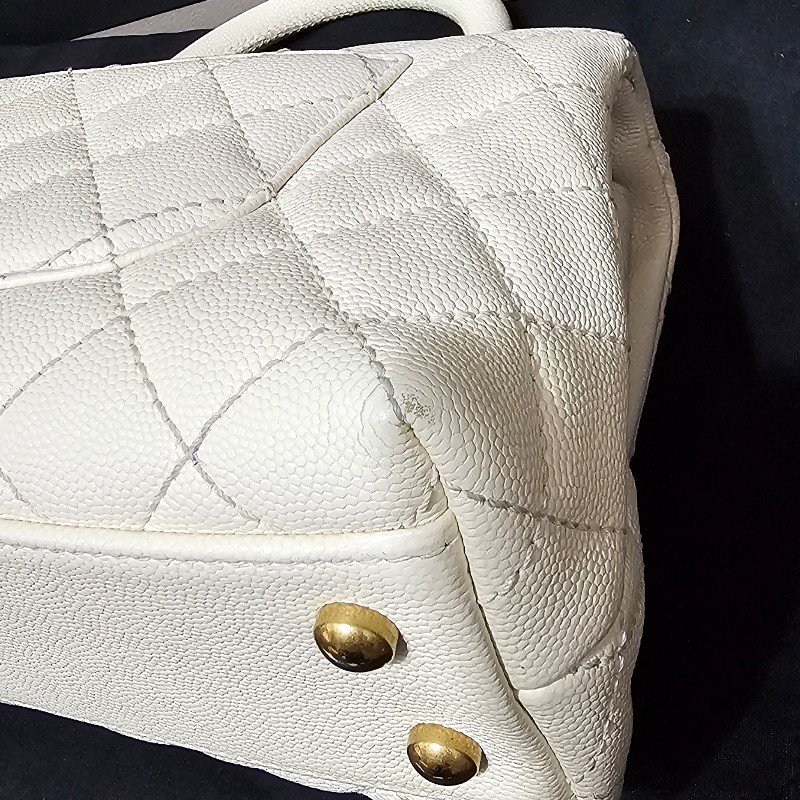 (已保留)🤍CHANEL🤍 CHANEL COCO handle 24 奶油白(小號)〈金扣保卡23開〉-32