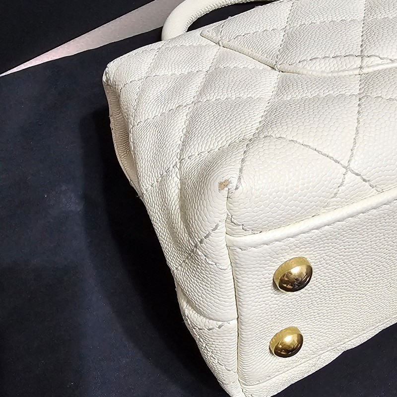 (已保留)🤍CHANEL🤍 CHANEL COCO handle 24 奶油白(小號)〈金扣保卡23開〉-33
