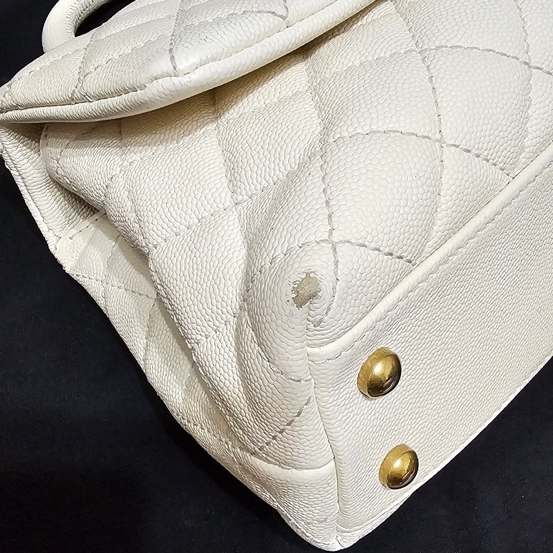 (已保留)🤍CHANEL🤍 CHANEL COCO handle 24 奶油白(小號)〈金扣保卡23開〉-35
