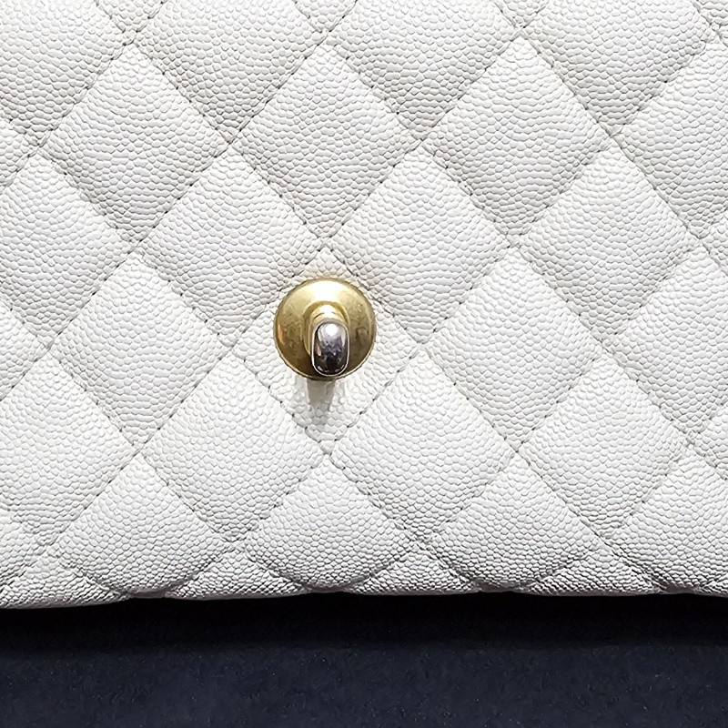 (已保留)🤍CHANEL🤍 CHANEL COCO handle 24 奶油白(小號)〈金扣保卡23開〉-39