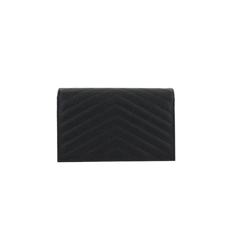 Yves Saint Laurent Cassandre Matelasse Envelope Chain Wallet for Women in Black (742920-BOW01-1000)-2