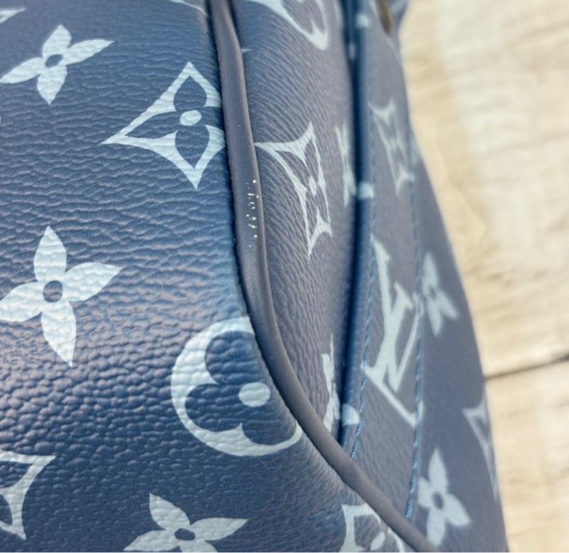 LV M46803 KEEPALL BANDOULIÈRE 25 大西洋藍 把手 斜背包*9成新25 x 15 x 11 cm 買113000 割愛71800買到賺到🤎🤎正常使用痕跡 高標繞道-12